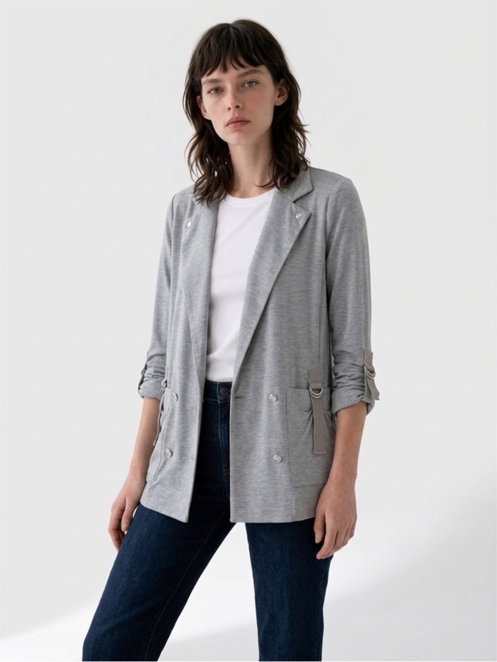 Banana Republic Grey Lightweight Jacket Pockets Casual